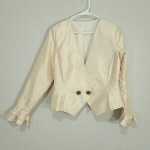 Party Special Occasion Blazer Womens Large  Butter Cream Dressy Cocktail Formal